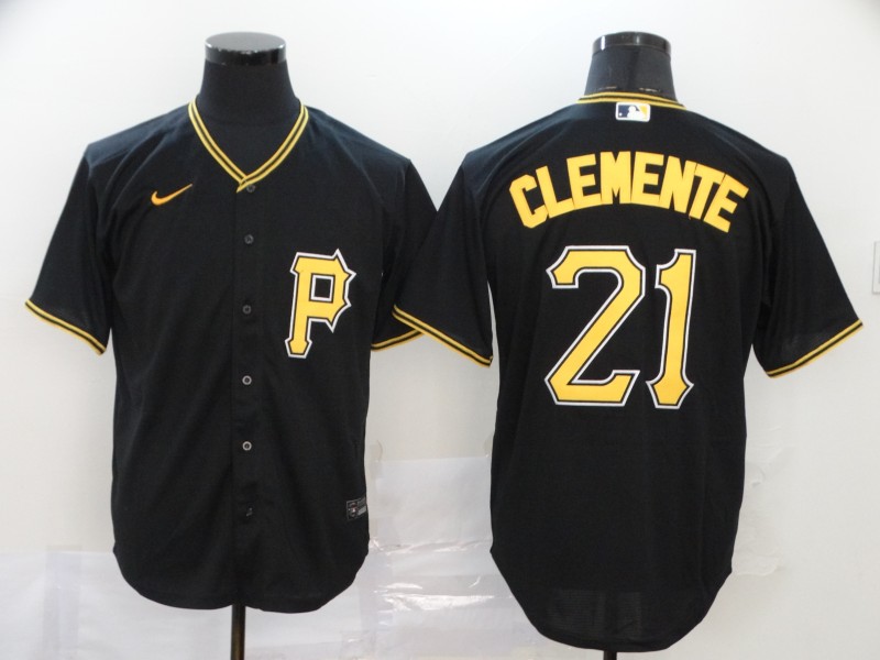 Men's Pittsburgh Pirates #21 Roberto Clemente Black Cool Base Stitched MLB Jersey